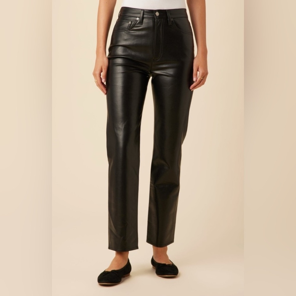 Wilfred Black Leatherette Trousers